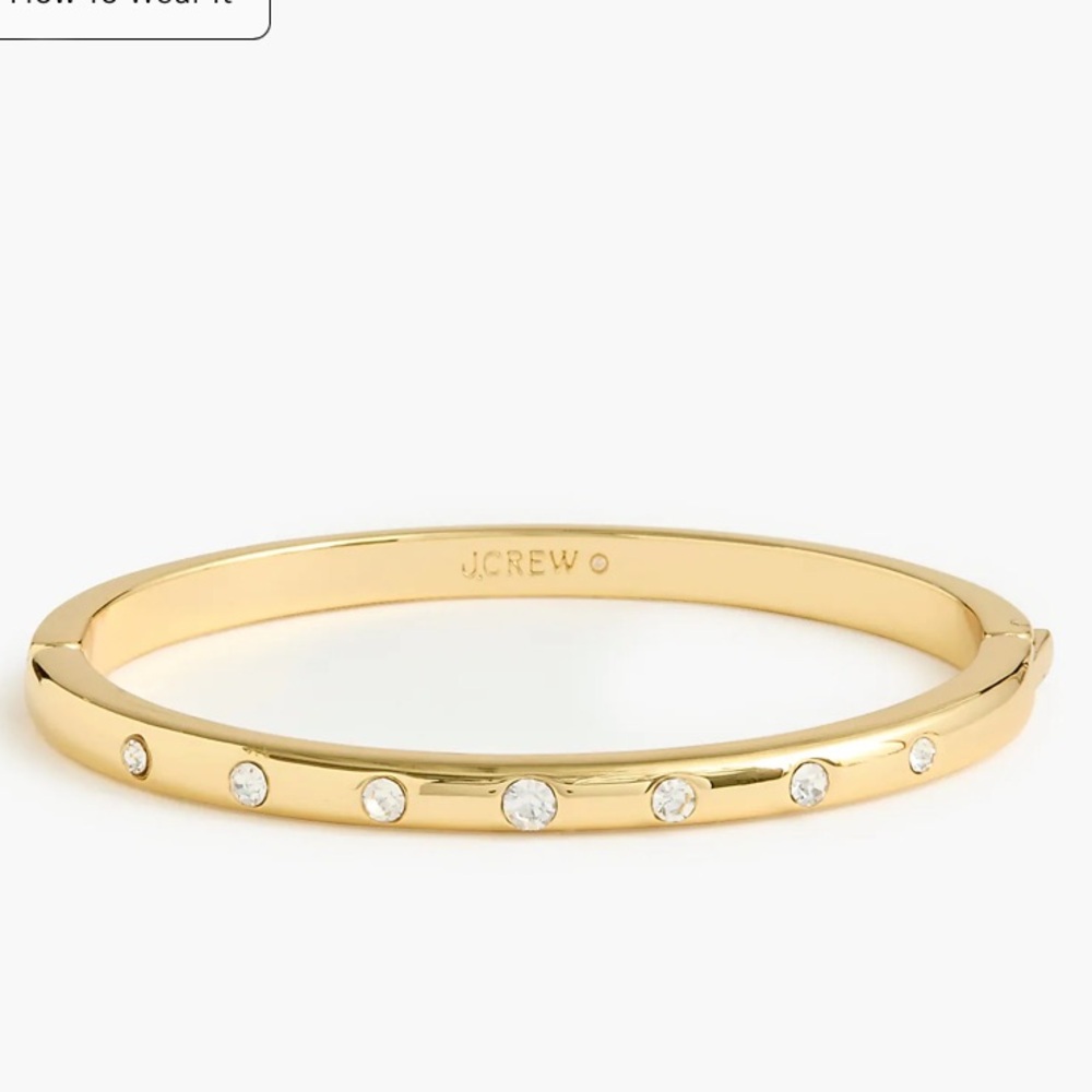 J crew skinny Pavé bangle bracelet bracelet in Gold NWT